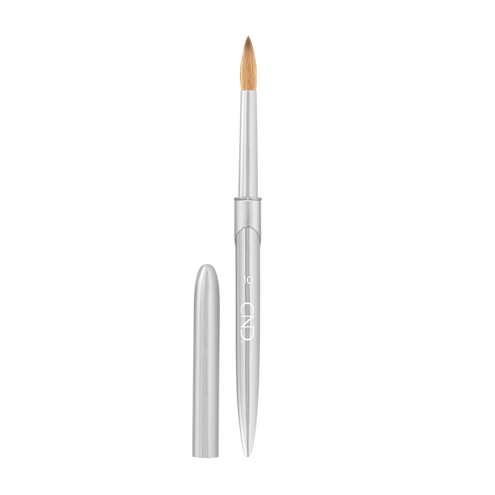 CND Pro Sculpting Liquid & Powder Round Brush #10 with aluminum cap.