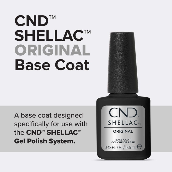 CND SHELLAC Original Base Coat is designed specifically for use with the CND Shellac Gel Polish System.