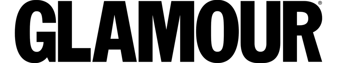 Glamour logo in black text on a transparent